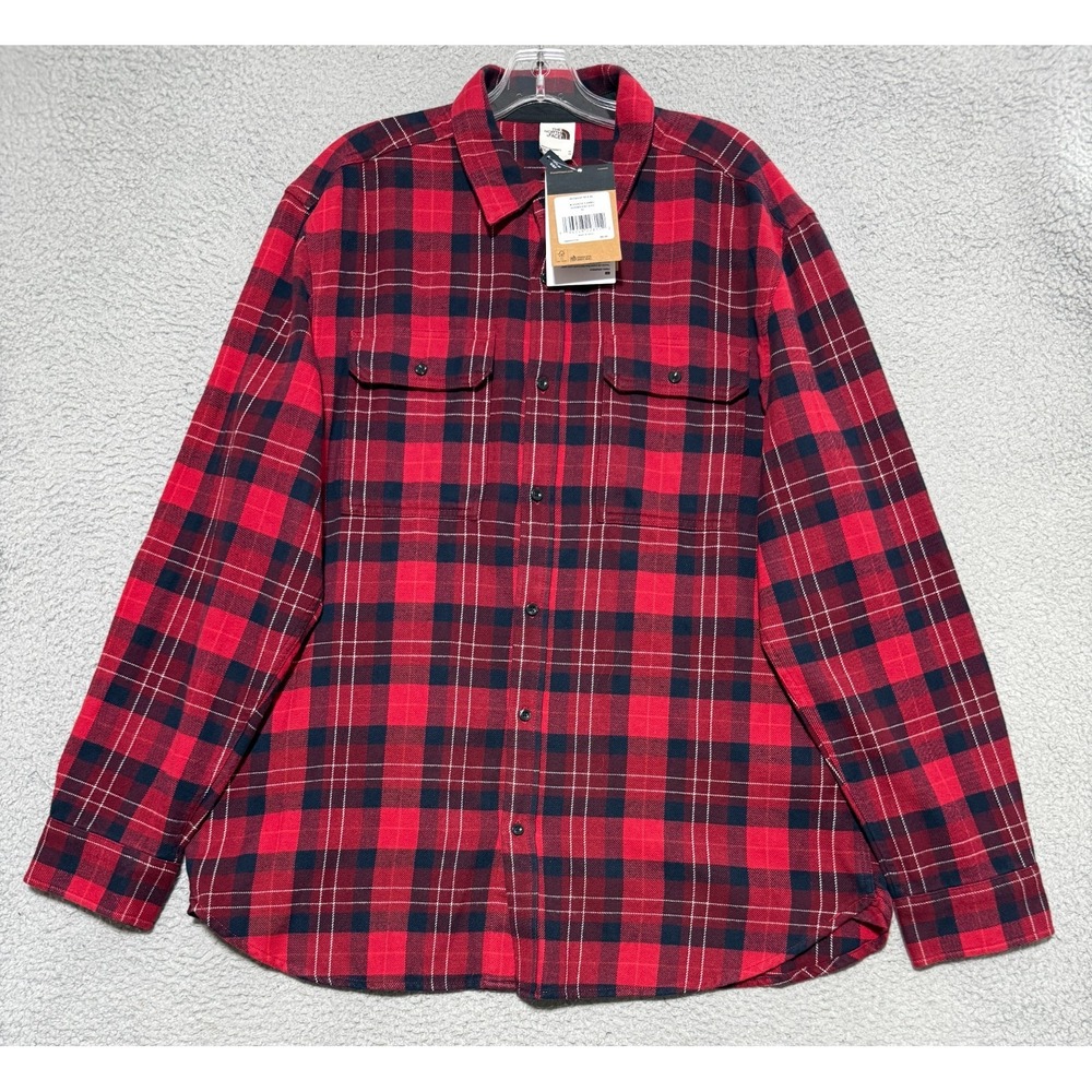 NEW The North Face Arroyo Flannel Shirt Mens Size XL Outdoor Red Black